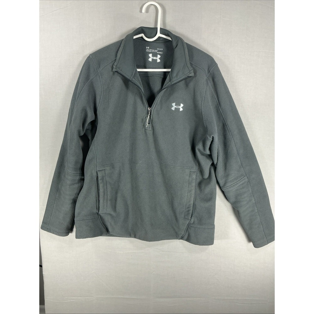 Under‎ Armour Sweater Mens Large Black Quarter Zip Sweatshirt Casual Outdoors